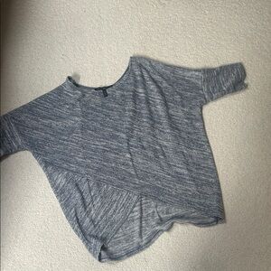 White House Black Market Heathered Gray Long Sleeve Top